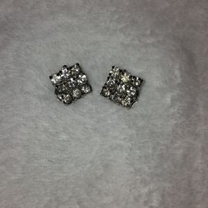 Vintage Crystal Clip On Earrings